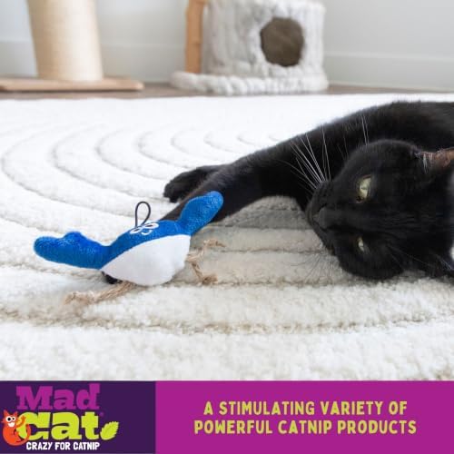Mad Cat Be Bright Light Up Crab Cat Toy, Touch Activated LED Plush, Catnip
