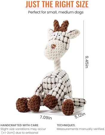 Squeaky Plush Sheep Dog Toy, Stuffed Animal Chew Toy for Small Dogs