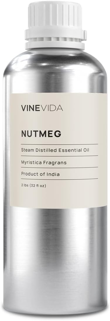 VINEVIDA Nutmeg Essential Oil 32 oz - Undiluted Candle Scent DIY Scents for Candlemaking Bulk Soap Making