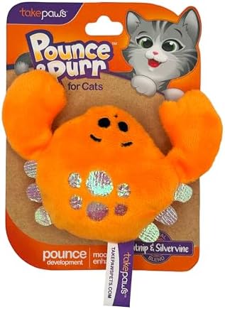Catnip & Silvervine Plush Cat Toy for Kittens - Crab