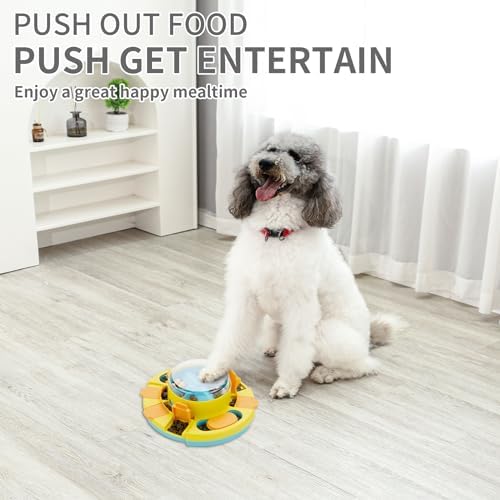 Aluckmao Dog Puzzle Toy Feeder, Press to Dispense Food & Treats