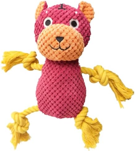Plush Squeaky Chew Toy for Small Medium Large Dog,(Red Tiger)