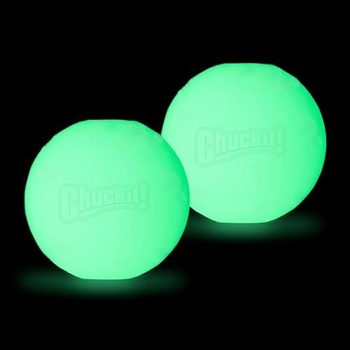 Chuckit! Max Glow Balls, Bouncy Ball for Dogs, Medium, 2.5in, 2 Pack