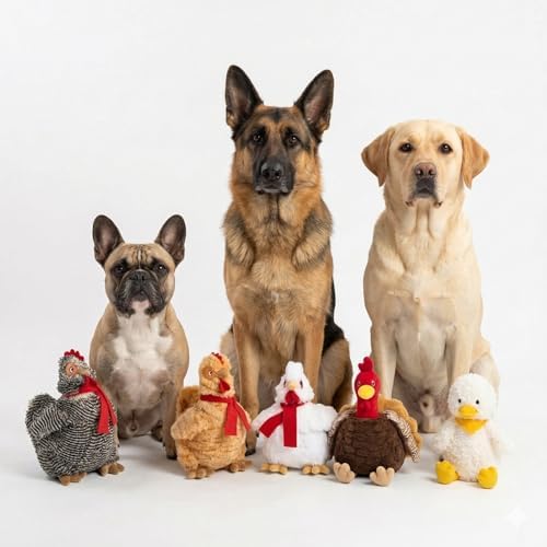 Fuzzl Plush Super Soft Cheeky Chicken Dog Toy & Comforter – Cuddly Plush with Squeaker, Gentle Dog Toy for Puppies & Small to Medium Dogs