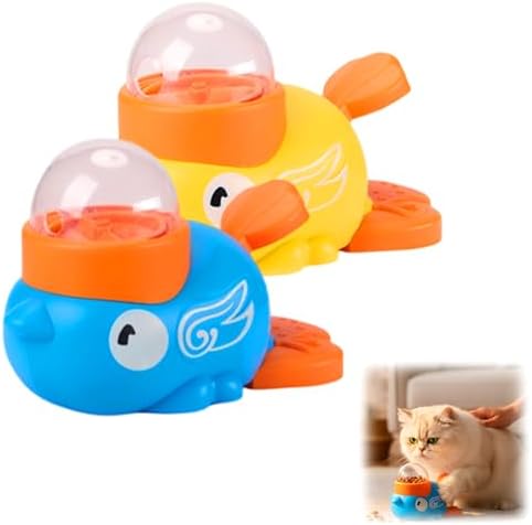 Dog Interactive Treat Dispenser Toy, 2026 New 2-in-1 Interactive Dogs Toys Food Puzzle Slow Feeder, Safe Dog Food Slow Treat Feeding Dispenser for Small & Large Cats Dogs (Yellow +Blue)