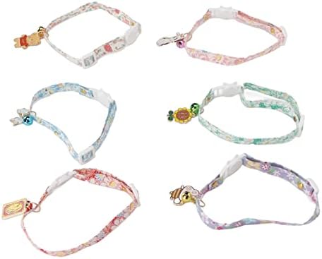 AYNEFY 6 Pack Adjustable Pet Collar with Cute Bell for Small Animals Cats