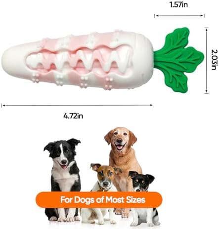Durable Puppy Teething Toy, Squeaky Carrot Dog Toy