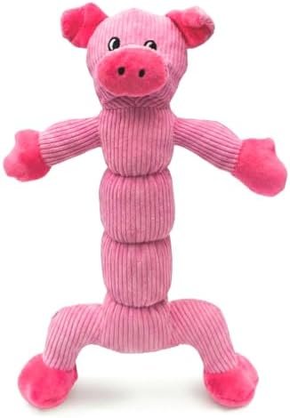 Laifug Interactive Squeaky Dog Chew Toy, Ideal Dog Toys for Chewers, Small, Medium & Large Dogs, and Fetch Lovers - Pig (Pink), Large