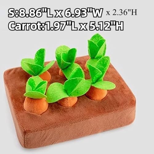 Upgraded Interactive Rabbit Enrichment Toys, Hide and Seek Snuffle Mat with Plush Carrot and Feeder Cups for Boredom & Stimulating, Bunny Puzzle for Puppies, Guinea Pigs, Kitten, Chinchilla (Small)