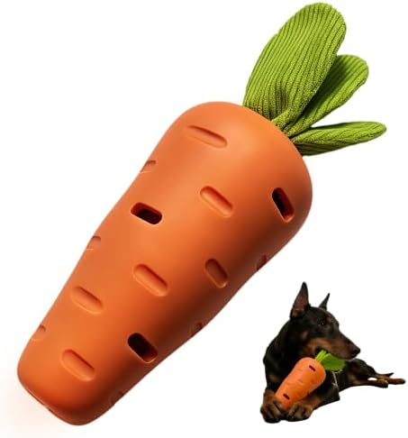 Squeaky Dog Toys Tough Carrot Toy for Aggressive Chewers Nylon
