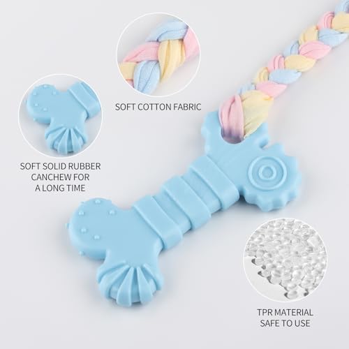 4 PCS Puppy Chew Toys for Teething Small Breed, Puppy Teething Ring, Soft Rubber Durable Dog Teething Toys, Rope Dog Toys, Funny Interactive Toy, Puppy Toys for Small Puppies, Dog Toys Set (Style 12)