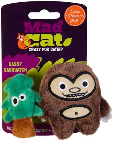 Mad Cat Sasquatch Woodland Catnip and Silvervine Plush Cat Toys, Pack of 2