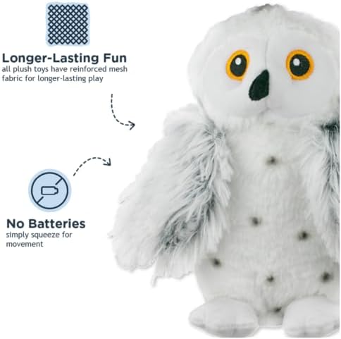 Tall Tails Plush Animated Moving Toy for Dogs, Snow Owl