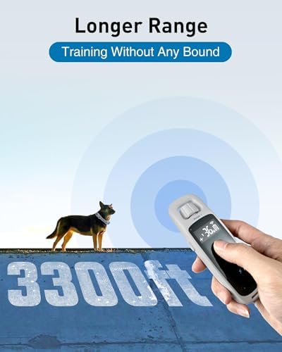 ABBIDOT Shock Collar for 2 Dogs, 3300 FT Dog Training Collar with Remote, IPX7 Waterproof with 4 Training Modes and Night Light, Rechargeable E-Collar for All Breeds (15-120 lbs),Blue Black
