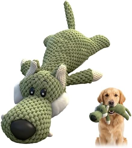 Dog Toys Indestructible Dog,Soft Chew Toy,Durable Squeaky Dog Toys for Heavy Chewers,Toy Puppy Pet Mutt Toy Plush Dog Chew Toy, Interactive Dog Toys (Green)