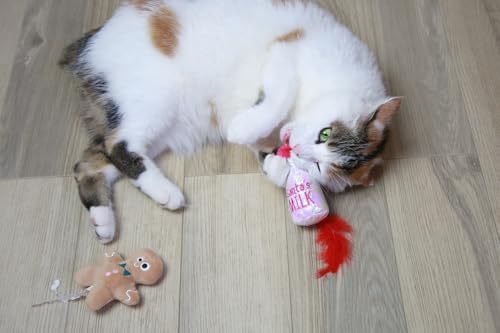 Mad Cat Santa Claws Milk Catnip and Silvervine Plush Cat Toys, Pack of 2