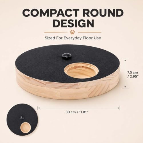 Healthy Paw Nail Board, Rotating Dog Scratch Pad Treat Dispenser (Black)