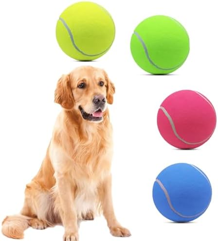 Magicorange 4 Pack 6 inch Giant Tennis Ball, Large Dog Toy Ball