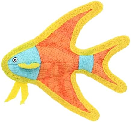 Tuffy® - DuraForce® : Jr Angel Fish Dog Toy: Ultra Durable Plush Toy with Multiple Layers & Reinforced Seams, Washable and Floats, DuraForce® Construction