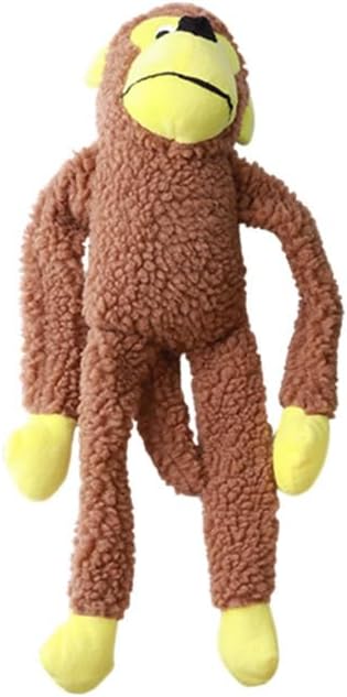Plush Squeaky Dog Toy, Animal-Shaped Chew Toy for Small and Medium Dogs Interactive Play (Brown)