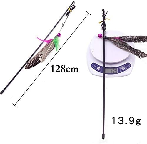 Legendog Cat Feather Wand With Bell Mouse Cage Toys Plastic Artif Cat Toy Stick