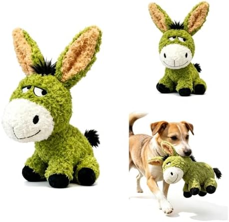 EMMA COLE Squeaky Plush Dog Toy, Tug of War Dog Toys for Large Breed Toy,Stuffed Animal Dog Plush Squeaky Interactive Toy for Puppy, Small, Middle, Large Dogs (Donkey)