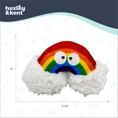 Huxley & Kent Tiny Tuff Plush Dog Toy, Happy Rainbow