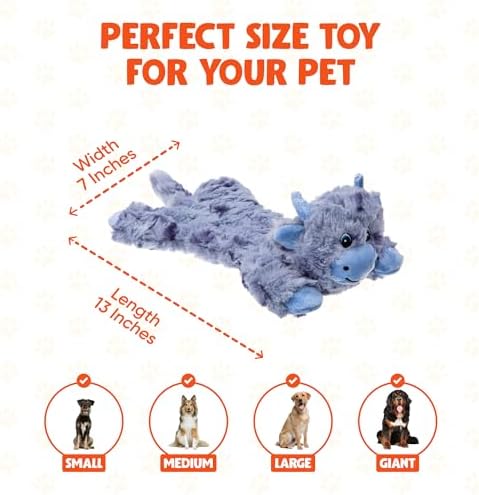 Cuddlerz Plush Dog Toy - Ruff Guard Technology - Five Squeakers & Interactive Crinkle Paper Dog Squeaky Toys - Stuffingless Body Design - Suitable for All Breeds - Interactive Shape for Tugging