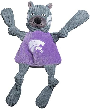 HuggleHounds Knottie Plush Dog Toy - Dog Stuffed Animal Toy, Puppy Toys, Squeaky Dog Toy for Small, Medium & Large Dogs, Durable Plush to Keep Them Busy, Officially Licensed- Willie the Wildcat, Large