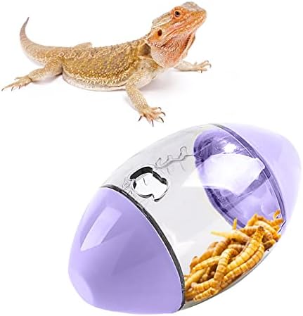 ALI2 Bearded Dragon Feeder Toy Rugby Shape, Reptile Interactive Enrichment Toy for Lizard, Gecko and Small Animals