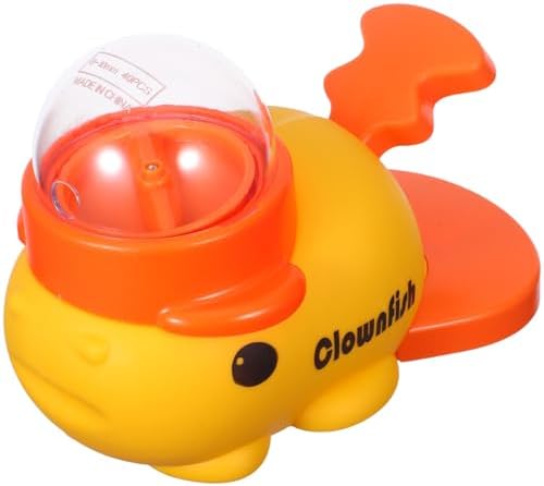 Interactive with Slow Feeder Press and Rotate Mechanism Clownfish Shaped Dog Treat Dispenser Made of Sturdy Abs Material, for Pet Feeding at Home and Outdoor Activities