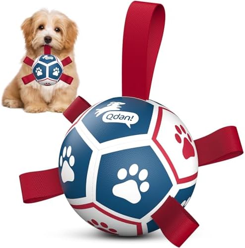 QDAN Small Dog Toys, Outdoor Indoor Toys to Keep Them Busy, Dog Soccer Ball