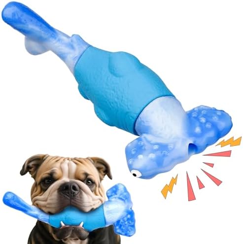 BIKIISEN Dog Toys for Aggressive Chewers, Squeaky Tough Chew Toys | Interactive Dog Chew Toys for Large Dogs, Dog Toys Keep Them Busy, Gift Toys for Medium/Large Breed (Blue)