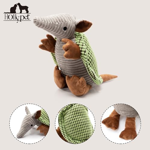 Hollypet Armadillo Squeaky Dog Toys for Medium Large Dogs, 14"