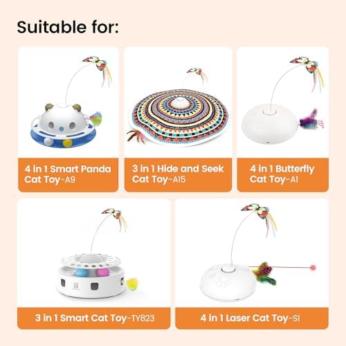 Potaroma Pack of 3 Butterfly Refills 3 in 1 Hide and Seek Cat Toys