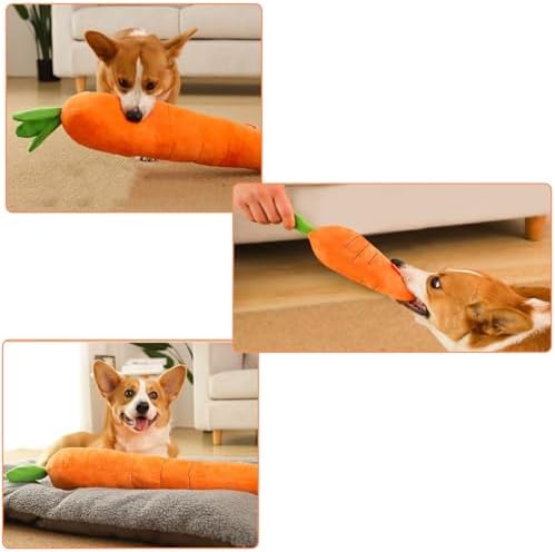 2 Sizes Giant Anxiety Relief Carrot Plush for Dogs, 29.5" & 11.4"