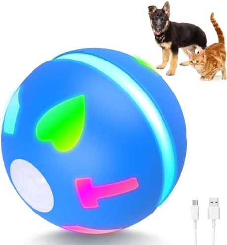 Salodal Interactive Dog Toys Ball, Motion Activated Rolling Dog Ball, Automatic Toy for Small/Medium Dogs,USB Rechargeable Dog Enrichment Toys to Keep Them Busy