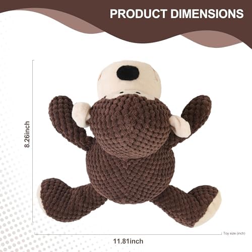 Squeaky Plush Dog Toy for Small Medium Large Dogs, Interactive Stuffed Monkey Dog Toy for Chewing, Fetch, Tug and Indoor Play, Soft Durable Puppy Toy for Boredom Relief and Mental Stimulation