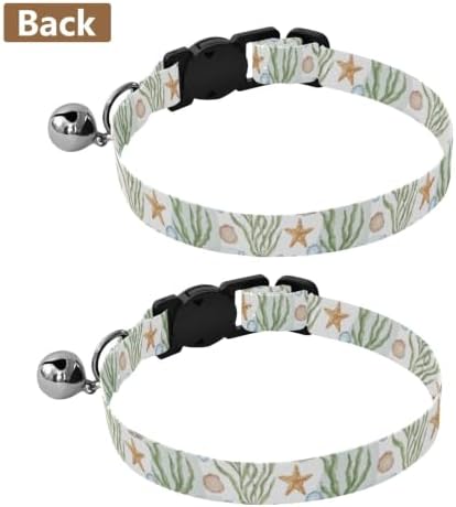Watercolor Seahorse Dog Collar 2 Pack Cat Neck Collar Adjustable Length 10.6" to 17.1"