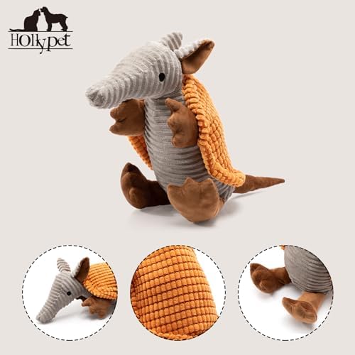 Hollypet Armadillo Squeaky Dog Toys for Medium Large Dogs, 14"