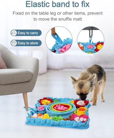Upgraded Snuffle Mat for Dogs, 19.7''x19.7'' Interactive Feed Game for Boredom, Felt Wool Dog Feeding Mats for Small/Medium/Large Dogs, Encourages Natural Foraging Skills and Stress Relief