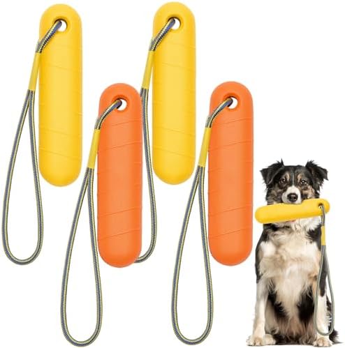 Blueweenly 4 Pack Dog Water Training Bumper Float Fetch Toy with Rope