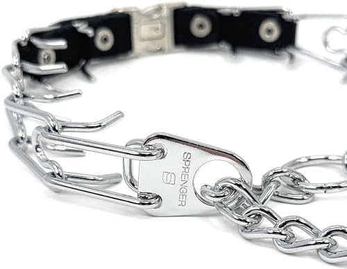 Herm Sprenger Prong Collar for Dogs Training – Quick Release Buckle & Swivel Ring for Easy Use – Made of Durable Steel Chrome Plated in Germany– 4.0mm Prongs for Extra Large Dogs with 26-30" Neck