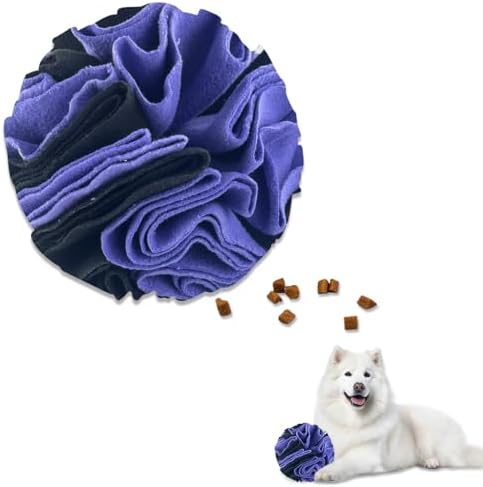 Andiker 5.9" Snuffle Ball for Dogs, Plush Colorful Interactive Snuffle Ball Hide Treat Dog Puzzle Toy for Relieving Boredom and Training Machine Washable Dog Balls for Small Dogs (Purple, L)