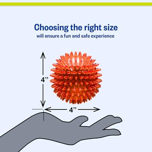 PetSport Gorilla Ball - Dog Toy Ball, Chew Toys for Aggressive Chewers, Interactive Squeaky Toy, Durable, Light & Bouncy, Assorted Colors, All Dogs - 4" Inch, Large (Pack of 2)