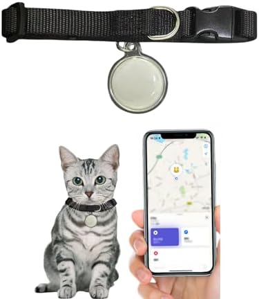 Mini Bell Cat Tracker, Mini Tracker for Pet iOS & Android, Waterproof Cat Collar with Finder Tag, Cats GPS Tracker Collar with Safety Elastic Buckle, Smart Pet Tracker Location (B-Android)