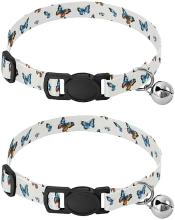 Realistic Butterflies Puppy Collar 2 Pack Adjustable Pet Collar Adjustable 10.6 to 17.1 Inches