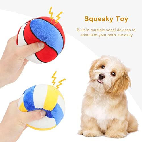 Dog Balls 2 Pack Squeaky Plush for Small Medium Dogs