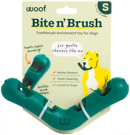 WOOF Bite n' Brush Dog Dental Chew Toy for Small Dogs 10-25 lbs