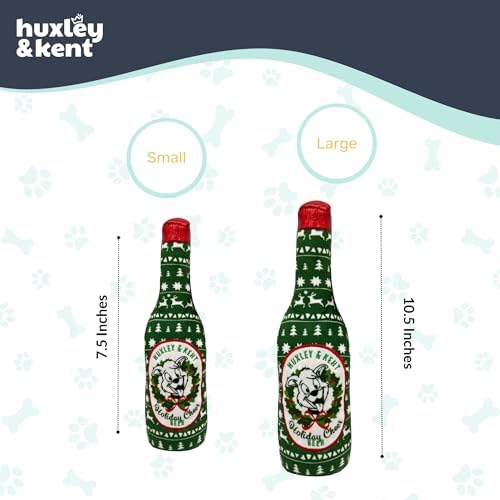 Huxley & Kent for Dogs | Holiday Cheer Beer (Large) | Holiday Christmas Power Plush Dog Toy with Squeaker | Funny Dog Gift | Fun, Durable, and Safe | H&K Squeaky Dog Toys